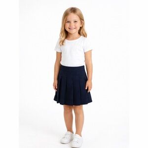 NWT Girls Navy Pleated School Skirt Size 5 Slim Uniform